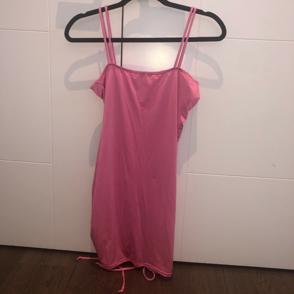 Fashionnova Ruched Bodycon Minidress (Neon pink) - Picture 3 of 3